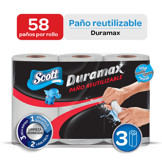 Paño Reutilizable Scott Duramax Paquete 3x58 Paños